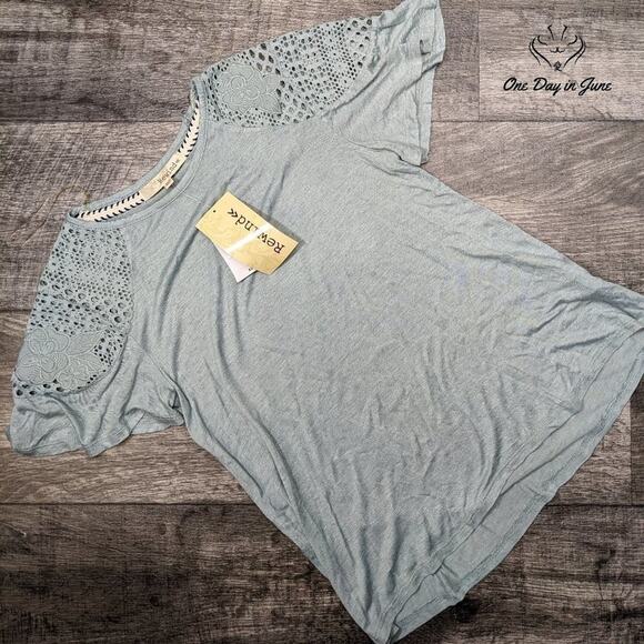 Rewind Crochet Shoulder T Shirt Top Size XS - Picture 1 of 5